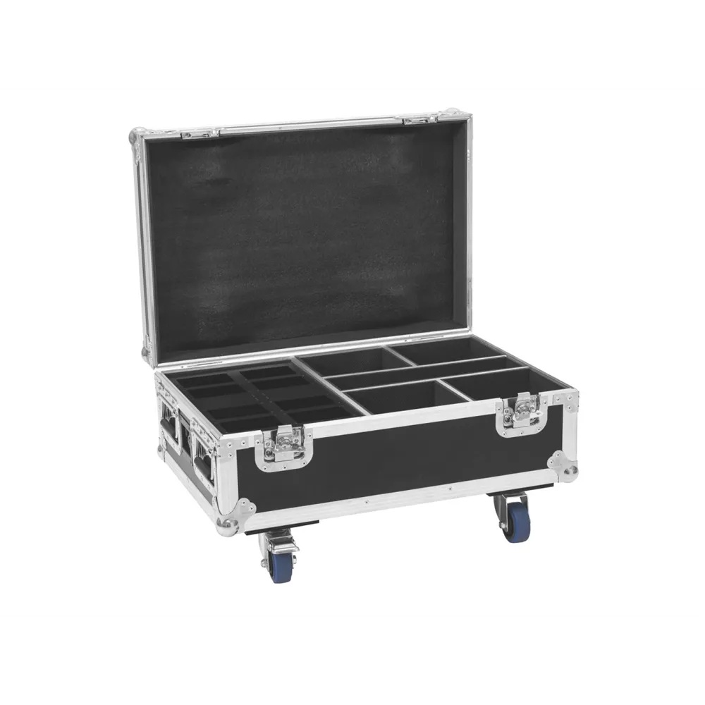 ROADINGER Flightcase 4x AKKU IP UP-4 Plus HCL Spot WDMX mit Ladefunktion