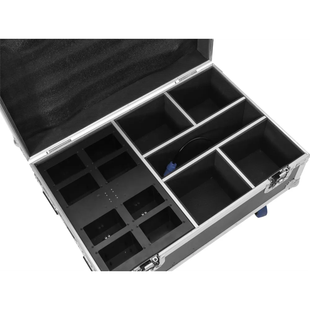 ROADINGER Flightcase 4x AKKU IP UP-4 Plus HCL Spot WDMX mit Ladefunktion