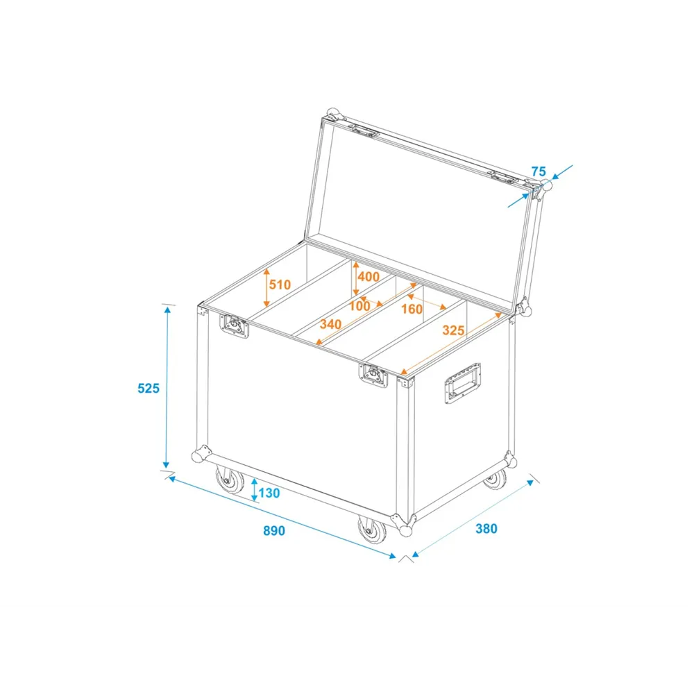 ROADINGER Flightcase 4x Multiflood Pro