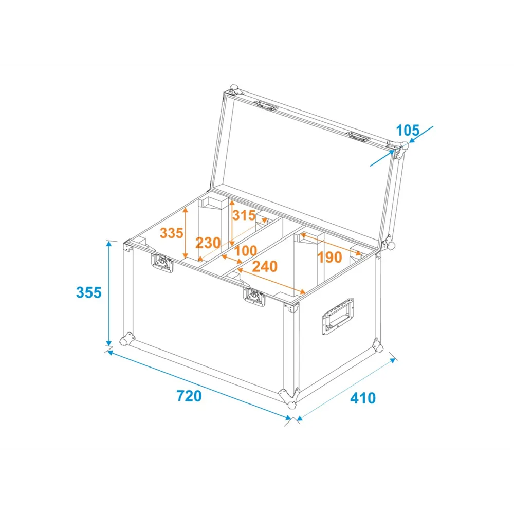 ROADINGER Flightcase 2x LED TMH-X4