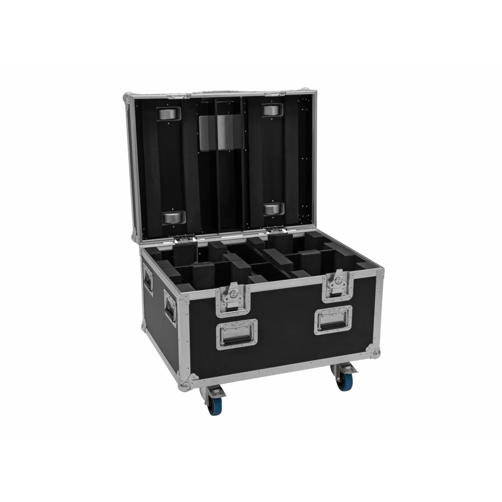 ROADINGER Flightcase 4x LED TMH-X4 mit Rollen