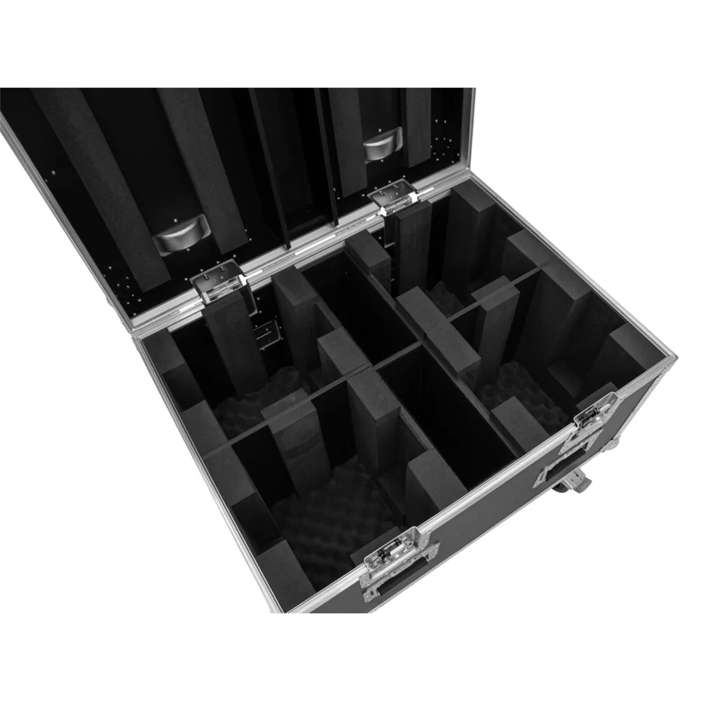 ROADINGER Flightcase 4x LED TMH-X4 mit Rollen