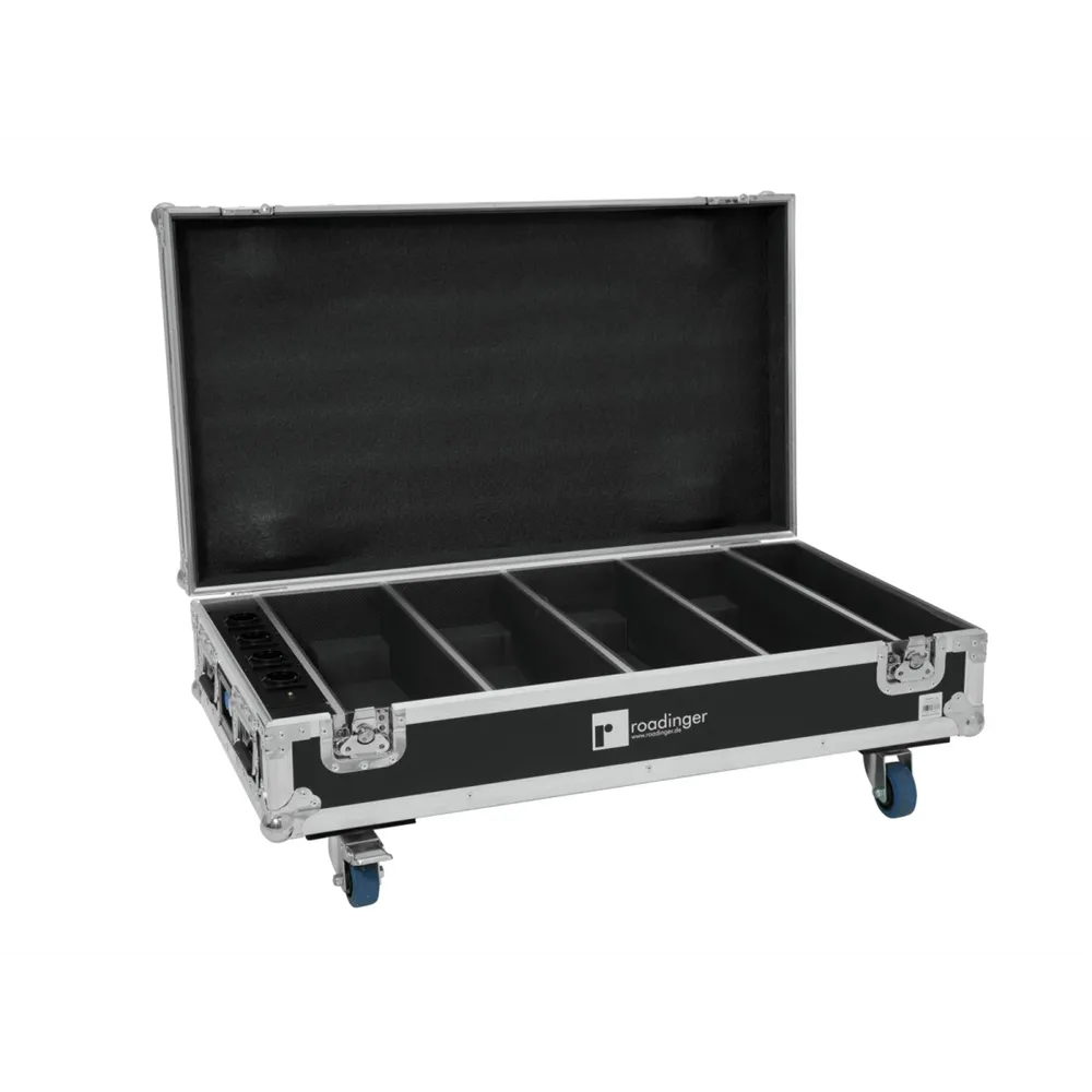 ROADINGER Flightcase 4x AKKU BAR-6 QCL mit Ladefunktion