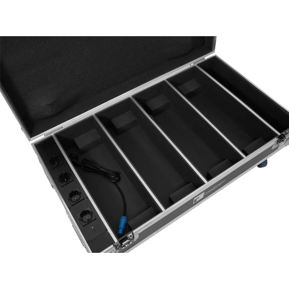 ROADINGER Flightcase 4x AKKU BAR-6 QCL mit Ladefunktion
