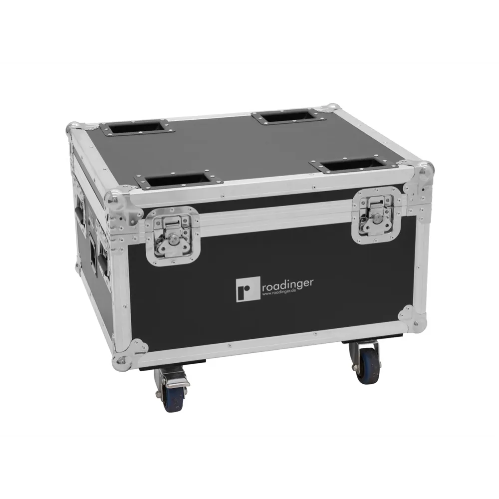 ROADINGER Flightcase 4x AKKU IP PAR 7 QCL WDMX mit Ladefunktion