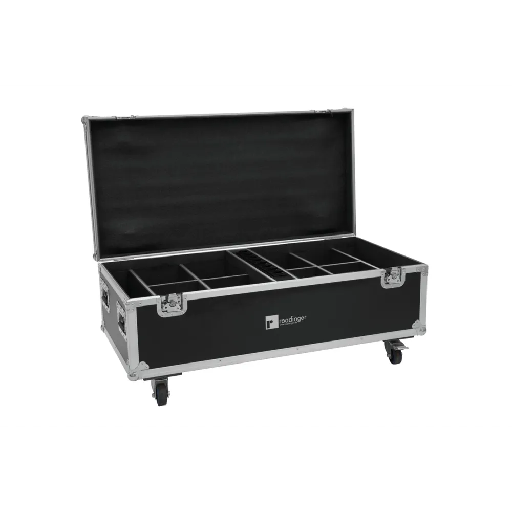 ROADINGER Flightcase 8x AKKU IP PAR 7 QCL WDMX mit Ladefunktion