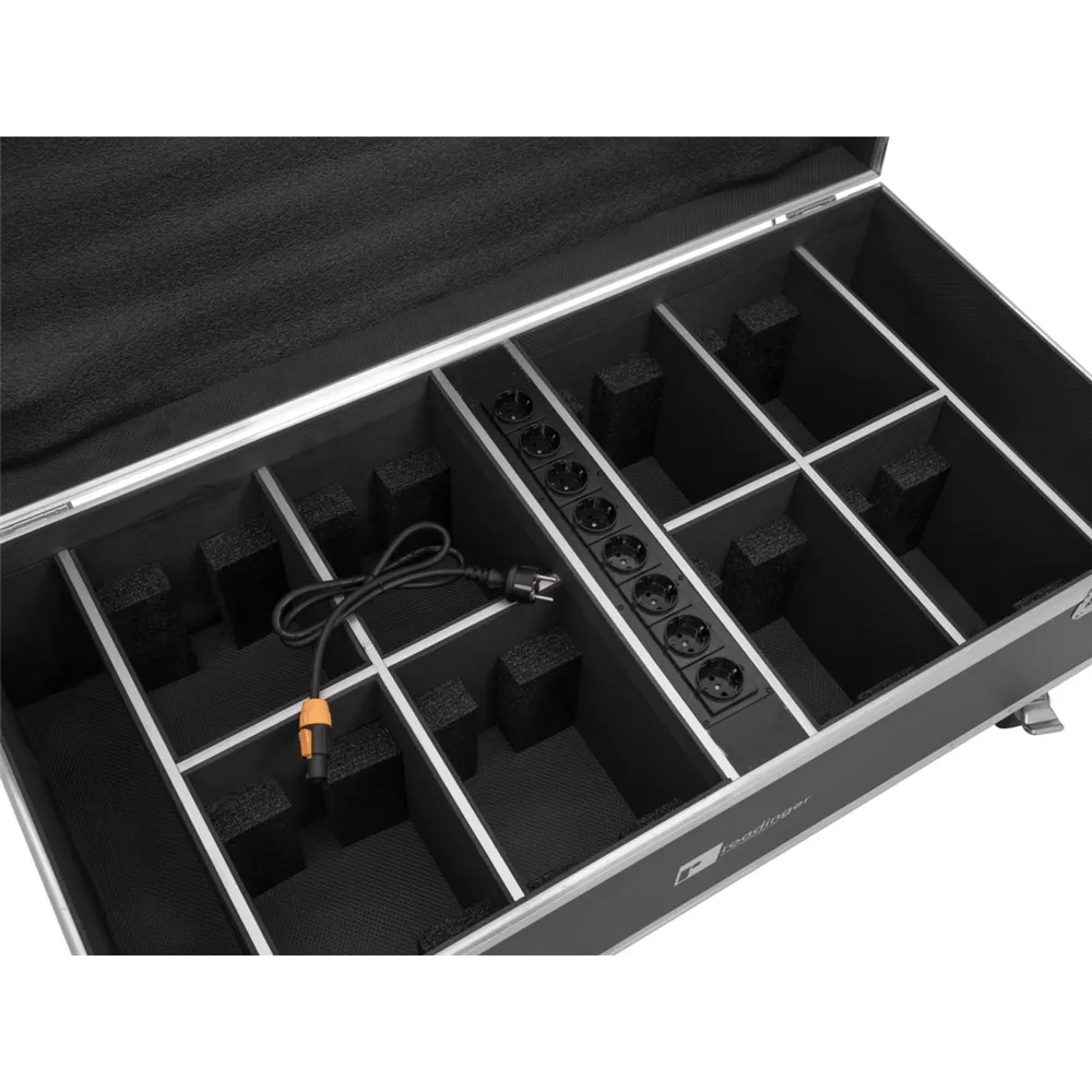 ROADINGER Flightcase 8x AKKU IP PAR 7 QCL WDMX mit Ladefunktion