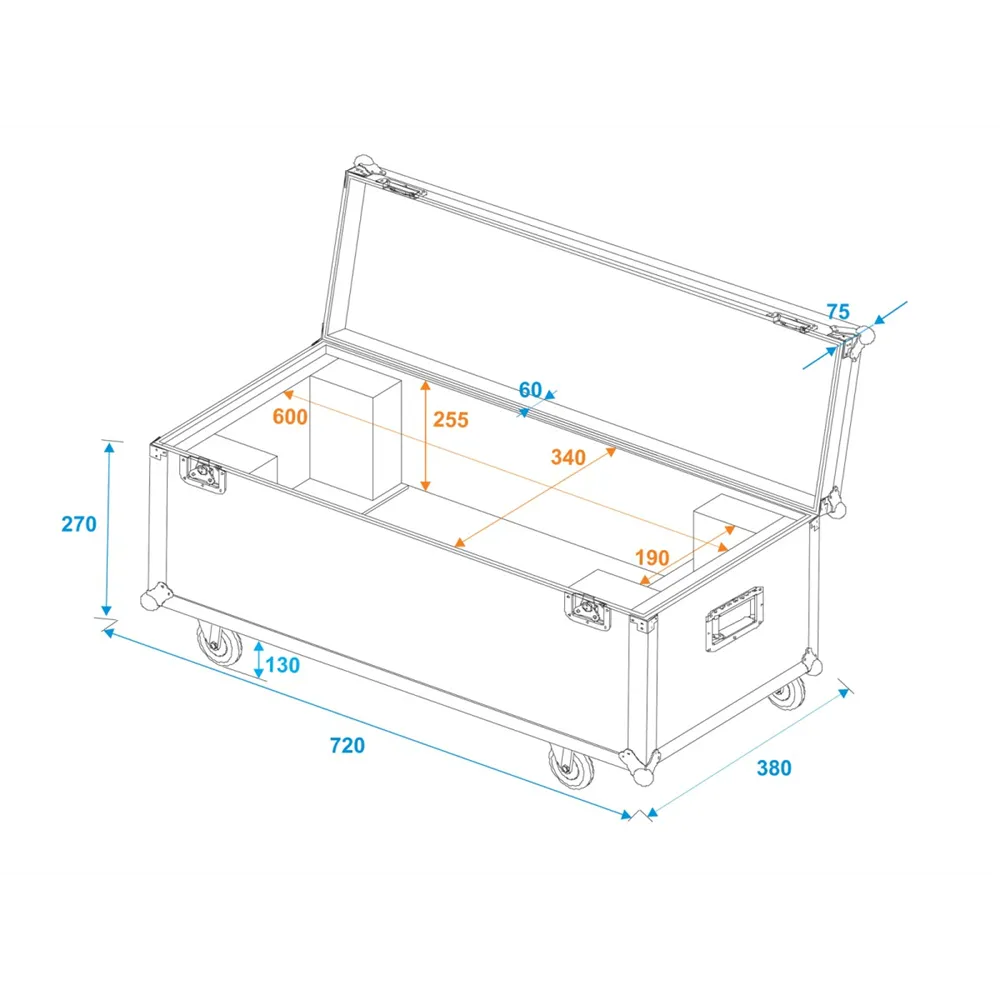 ROADINGER Flightcase 1x LED SL-350/SL-160 mit Rollen