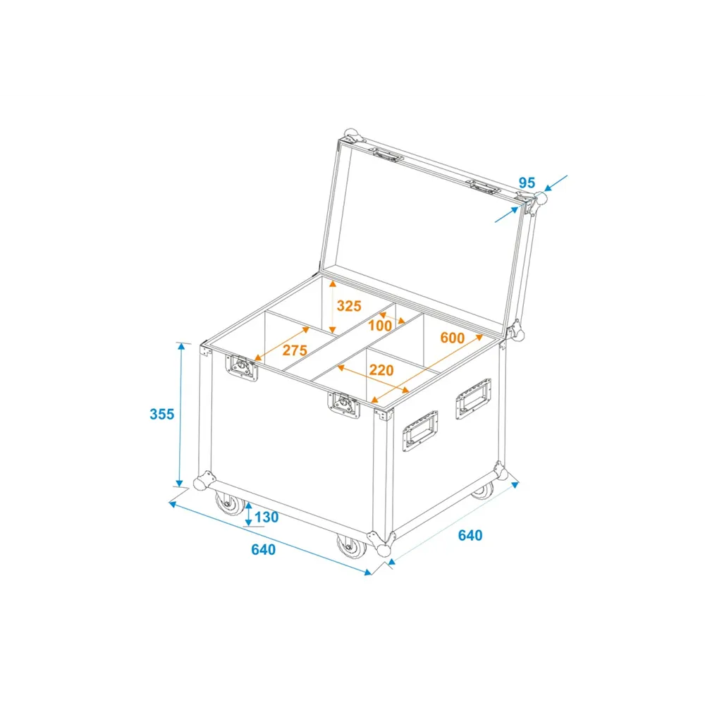 ROADINGER Flightcase 4x LED Theatre COB 100 Serie mit Rollen