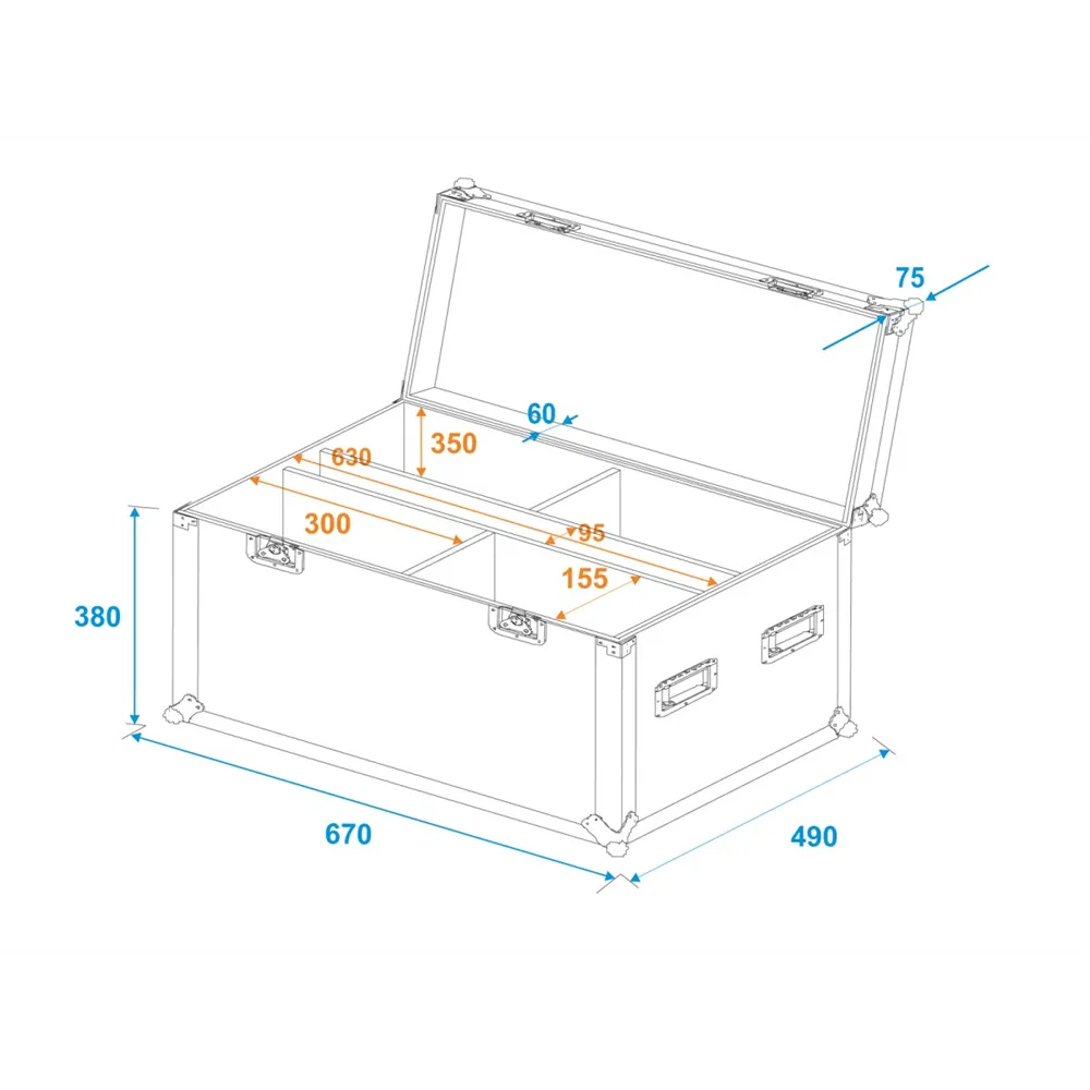ROADINGER Flightcase 4x LED IP PAR 12x8W QCL/12x9W SQL Spot