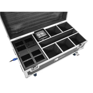 ROADINGER Flightcase 6x AKKU IP UP-4 Plus HCL Spot WDMX mit Ladefunktion