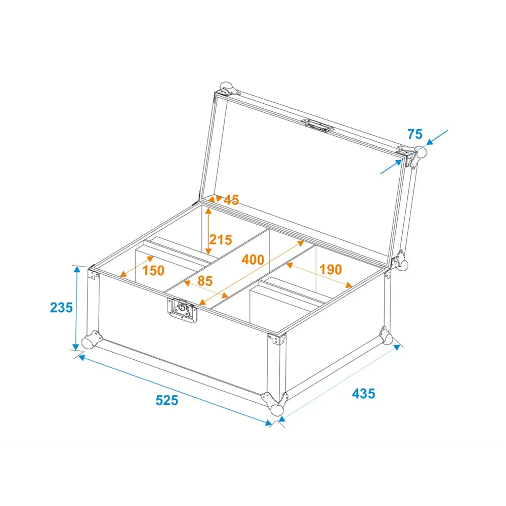 ROADINGER Flightcase 4x AKKU UP-4 Entry/IP UP-4 Entry