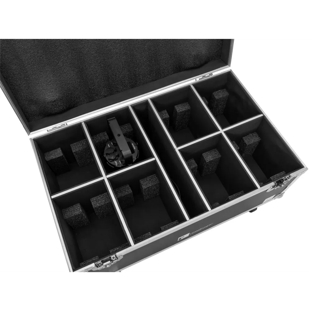 ROADINGER Flightcase 8x LED IP PAR 7x10W RGBL