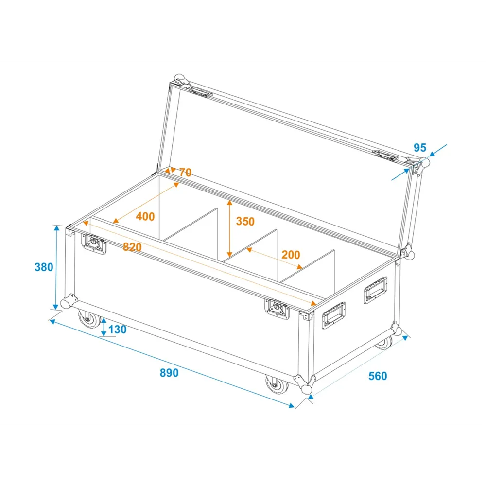 ROADINGER Flightcase 4x LED IP Atmo Blinder 9