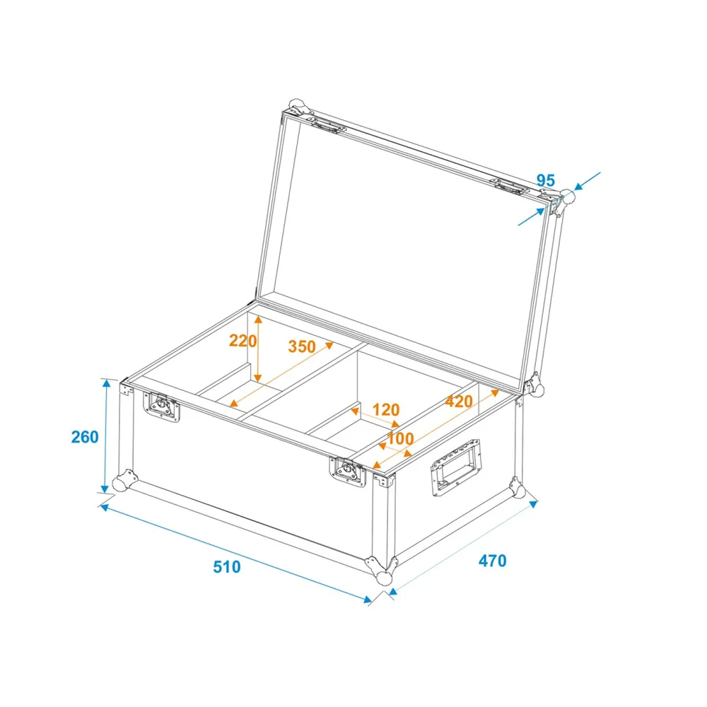 ROADINGER Flightcase 2x LED PLL-384
