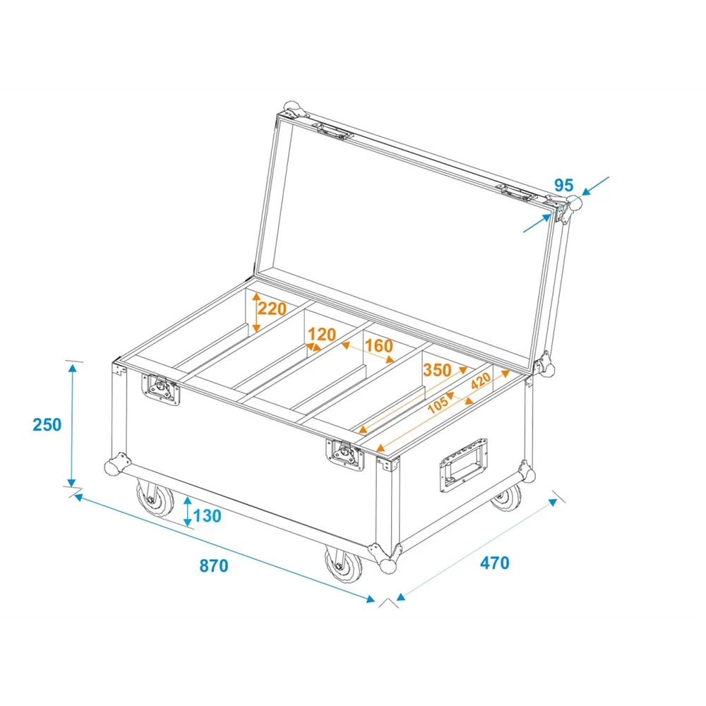 ROADINGER Flightcase 4x LED PLL-384