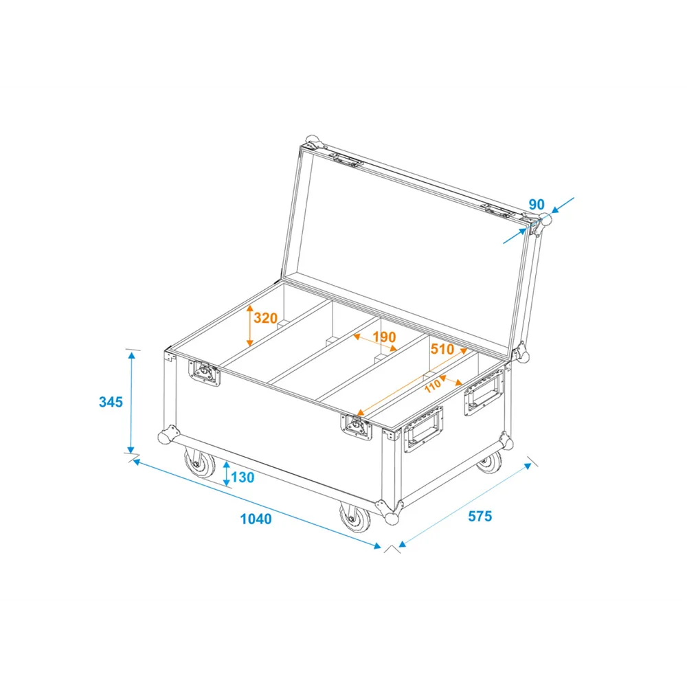 ROADINGER Flightcase 4x Multiflood IP 18x10W RGBW Wash CRMX