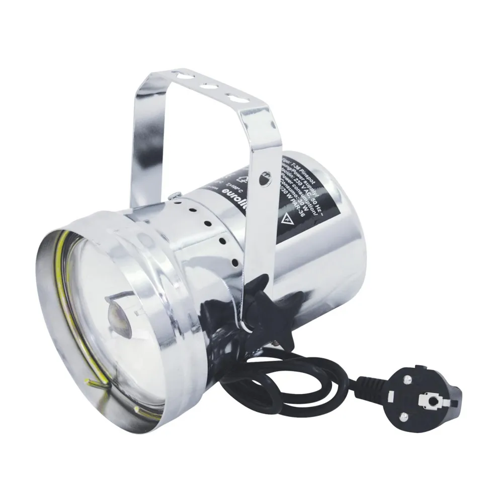 EUROLITE T-36 Pinspot mit Stecker, silber