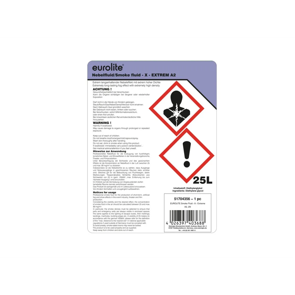 EUROLITE Smoke Fluid -X- Extrem A2, 25l Nebelfluid