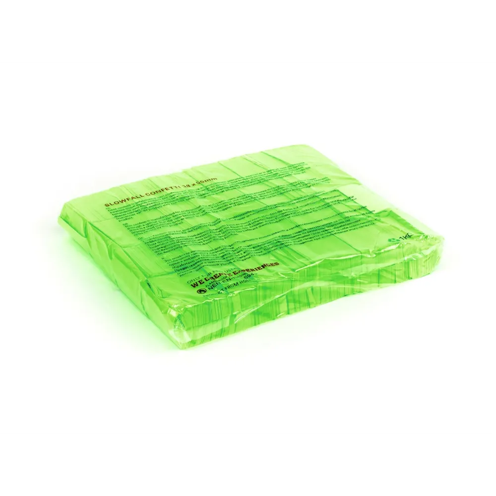 TCM FX Slowfall Konfetti rechteckig 55x18mm, neongrün, UV-aktiv, 1kg