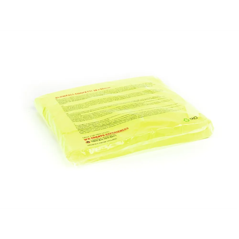 TCM FX Slowfall Konfetti rechteckig 55x18mm, neongelb, UV-aktiv, 1kg