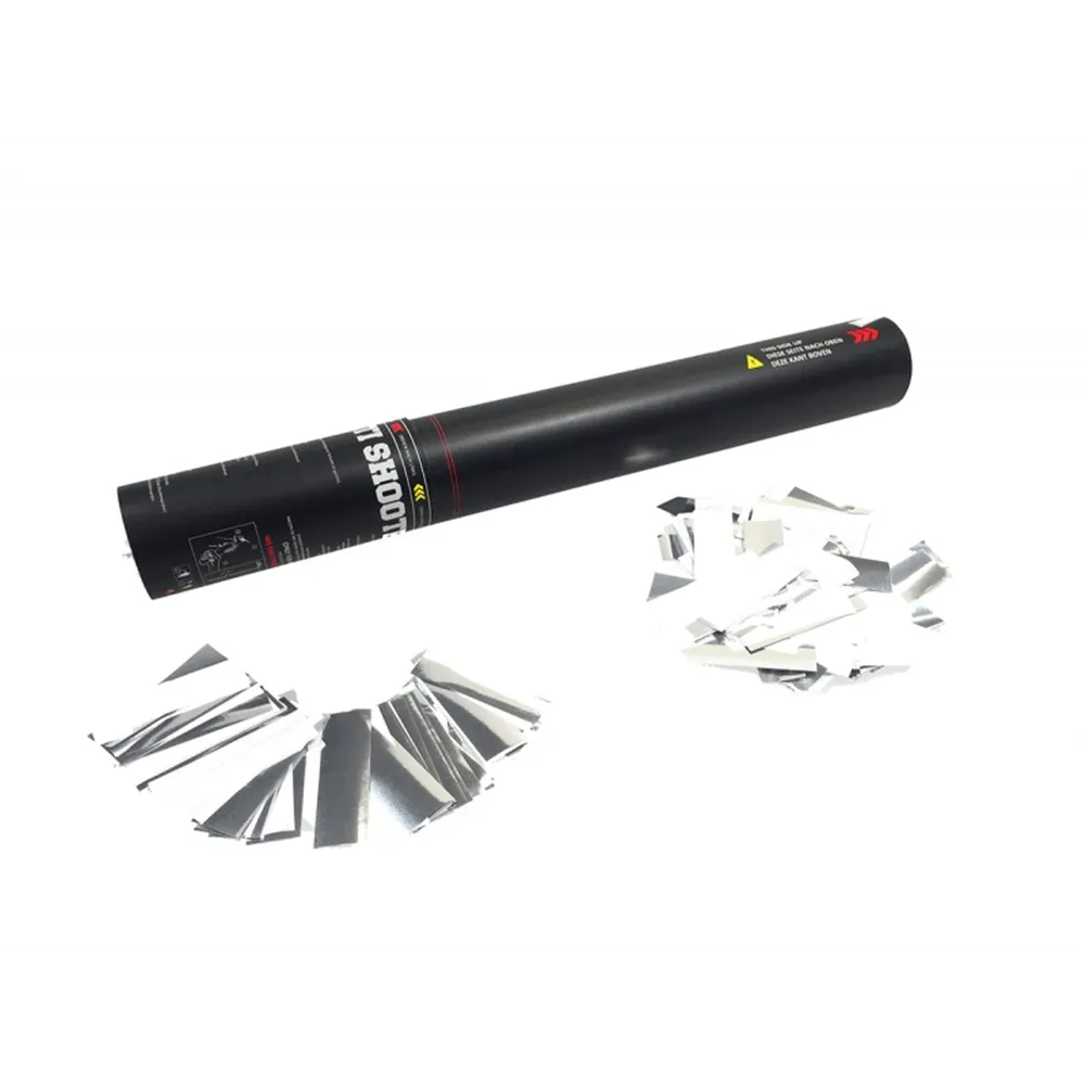TCM FX Konfetti-Shooter 28cm, weiß/silber