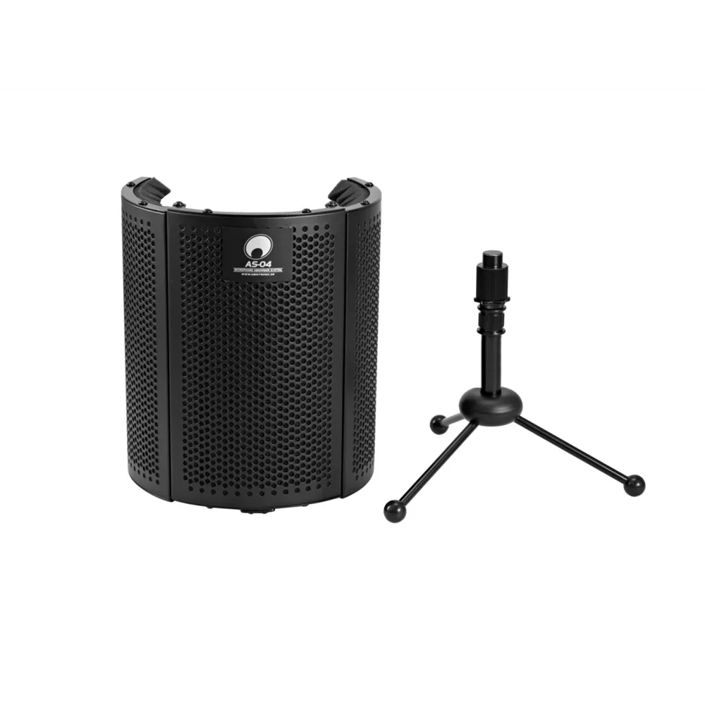 OMNITRONIC AS-04 Tisch-Mikrofon-Absorbersystem, faltbar inkl. Tripod