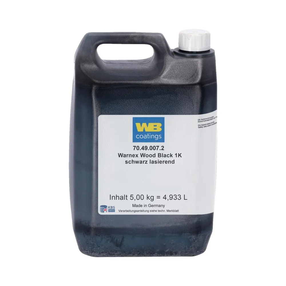 Adam Hall Hardware 0133 - Warnex wasserbasierende Holzlasurfarbe in Schwarz, 5 Liter