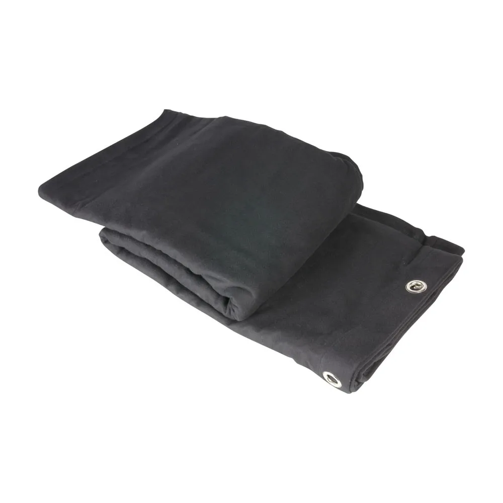 Adam Hall Accessories 0152 X 33 - Bühnenmolton B1 schwarz mit Ösen brüniert 3 x 3 m