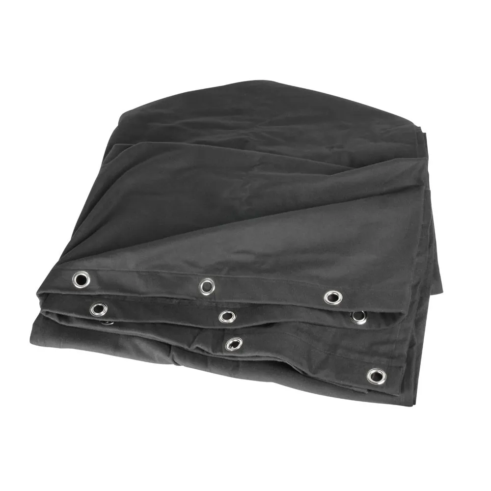 Adam Hall Accessories 0152 X 34 - Bühnenmolton B1 schwarz mit Ösen brüniert 3 x 4 m