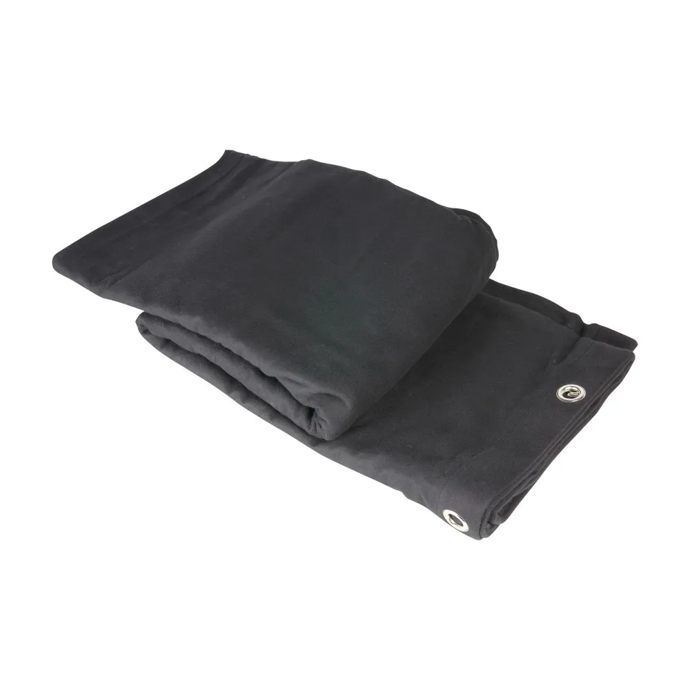 Adam Hall Accessories 0152 X 93 - Bühnenmolton B1 schwarz mit Ösen brüniert 9 x 3 m
