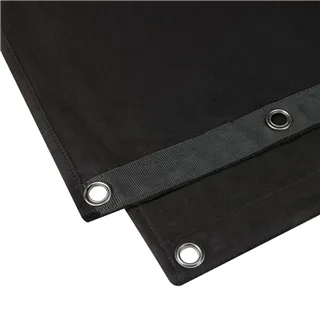 Adam Hall Accessories 0160 X 43 - Akustikmolton B1 mit brünierten Ösen, gesäumt, 4 x 3 m, schwarz