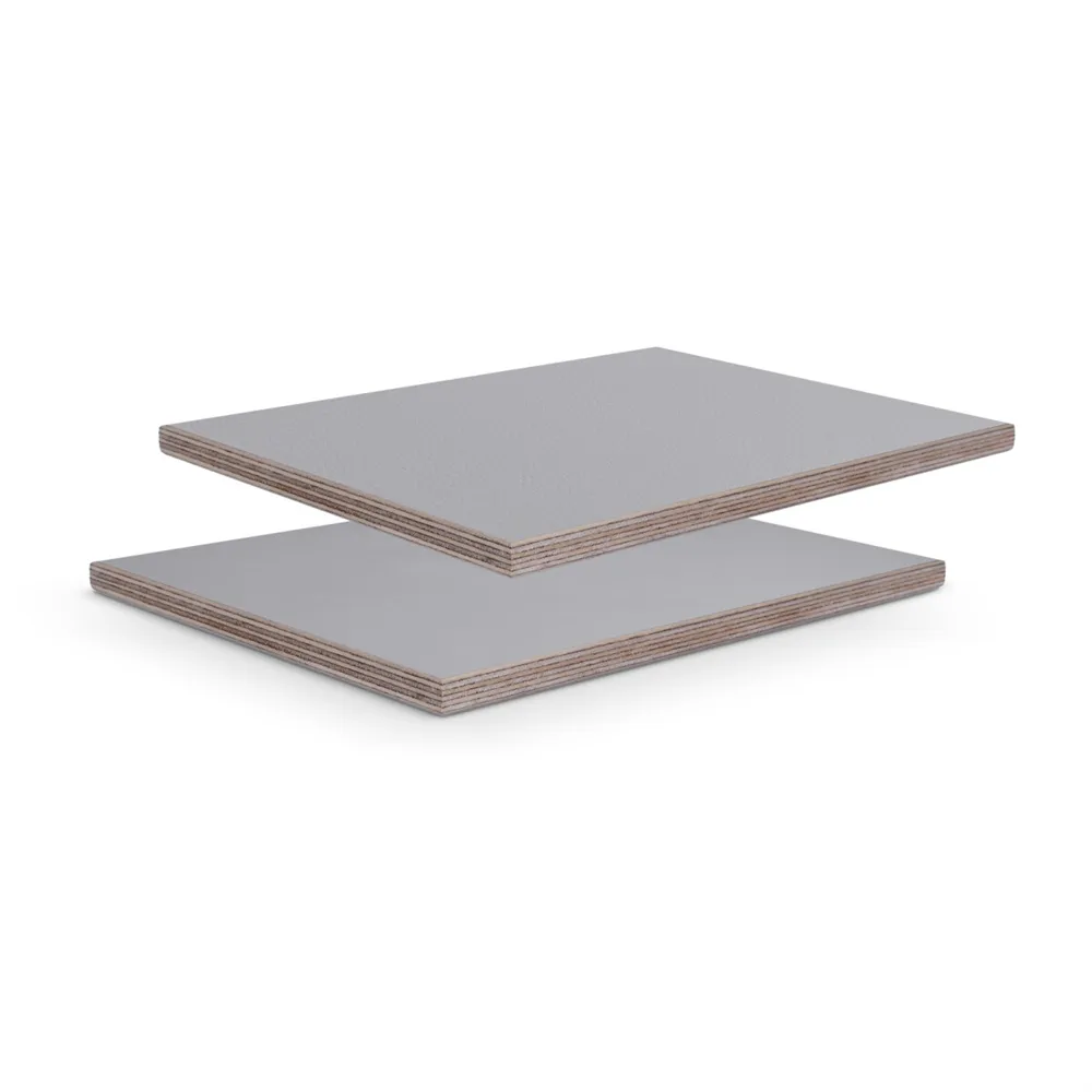 Adam Hall Hardware 067 LEDER GRAU - 6,5mm  Birke Phenolharz mit grauer Lederoptik Struktur, 2500mm x 1250mm