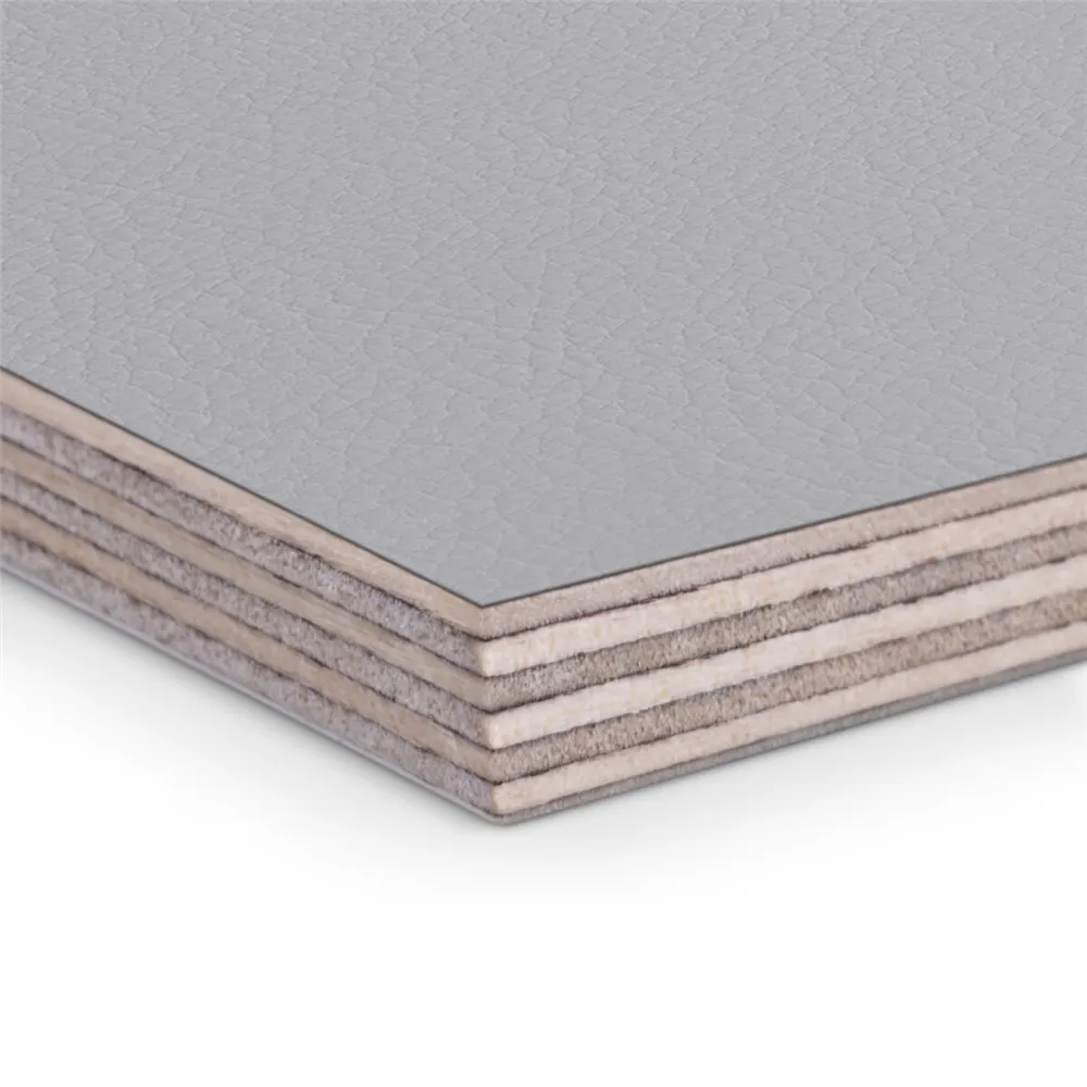 Adam Hall Hardware 067 LEDER GRAU - 6,5mm  Birke Phenolharz mit grauer Lederoptik Struktur, 2500mm x 1250mm
