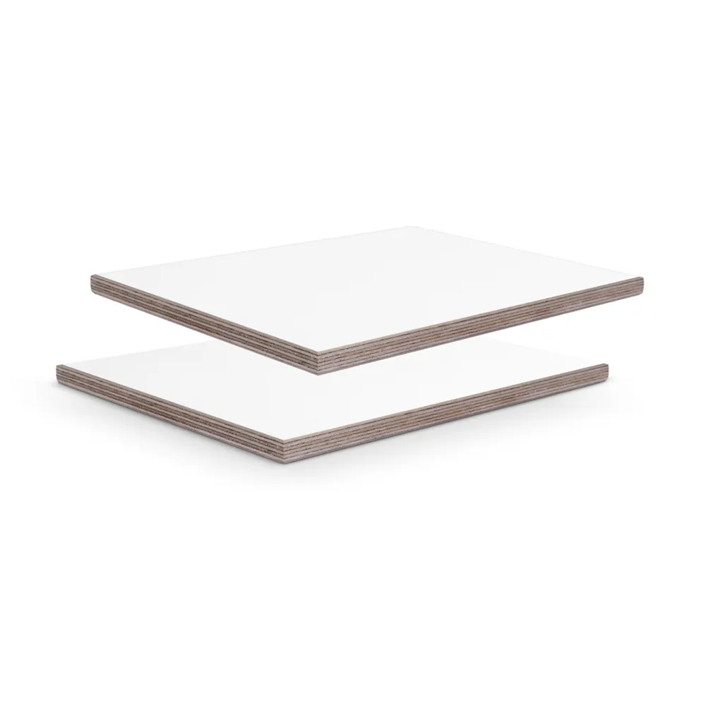 Adam Hall Hardware 067 LEDER WEISS - 6,5mm  Birke Phenolharz mit weißer Lederoptik Struktur, 2500mm x 1250mm