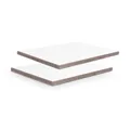 Adam Hall Hardware 069 LEDER WEISS - 9mm  Birke Phenolharz mit weißer Lederoptik Struktur, 2500mm x 1250mm