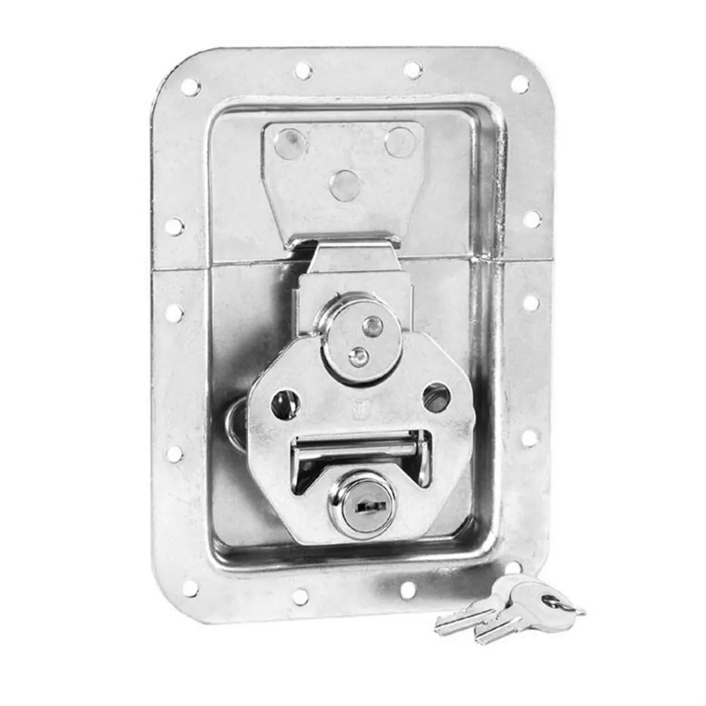 Adam Hall Hardware 17250 LS - Butterfly Verschluss groß gefedert abschließbar ungekröpft 14 mm tief