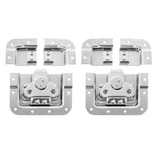 Adam Hall Hardware SPLIT-LID - 2er Set Butterfly Verschluss kurz gekröpft 14 mm tief mit geteilter Schale im Beutel