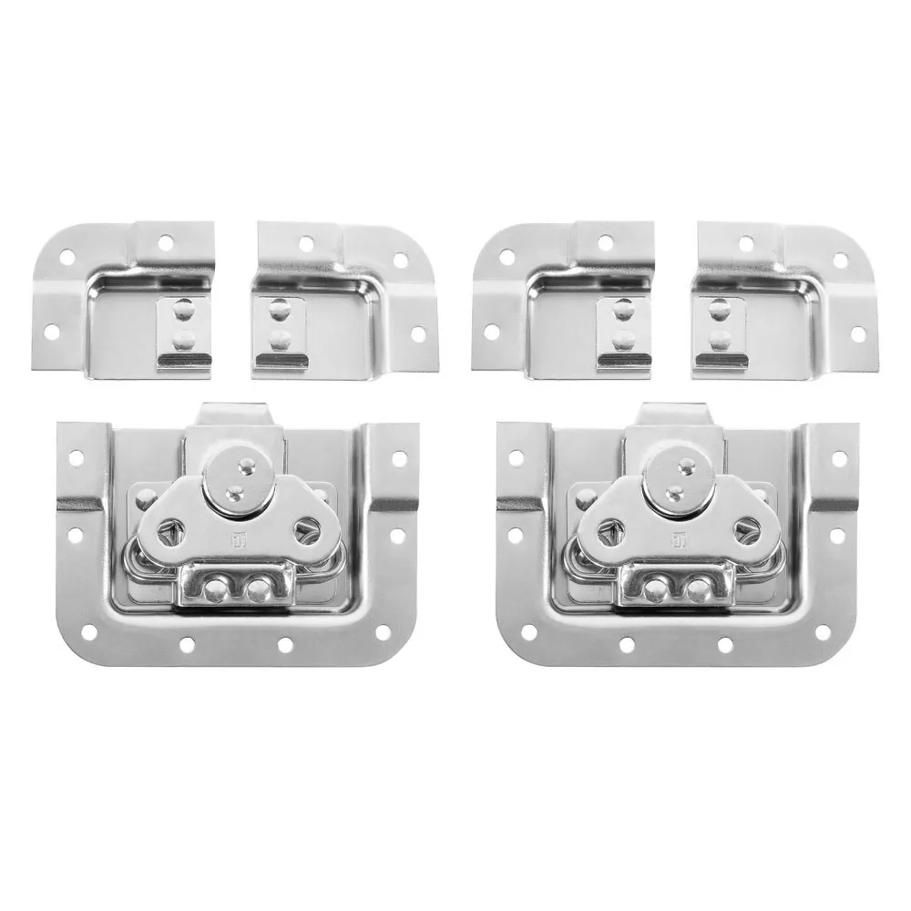 Adam Hall Hardware SPLIT-LID - 2er Set Butterfly Verschluss kurz gekröpft 14 mm tief mit geteilter Schale im Beutel
