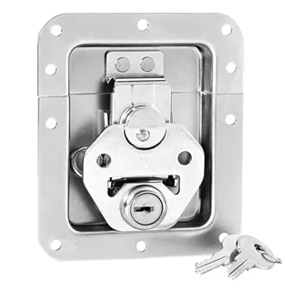 Adam Hall Hardware 17290 LS - Butterfly Verschluss mittel gefedert abschließbar ungekröpft 14 mm tief