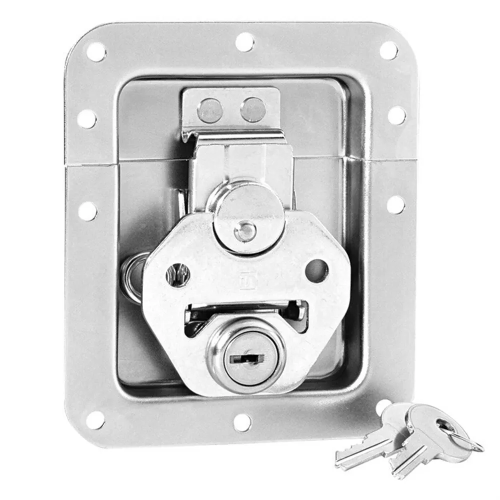 Adam Hall Hardware 17290 LS - Butterfly Verschluss mittel gefedert abschließbar ungekröpft 14 mm tief