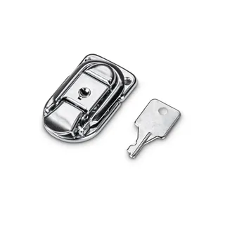 Adam Hall Hardware 1907 M10 AH - 10 x Aufbauschloss klein, abschließbar, vernickelt in Beutelverpackung