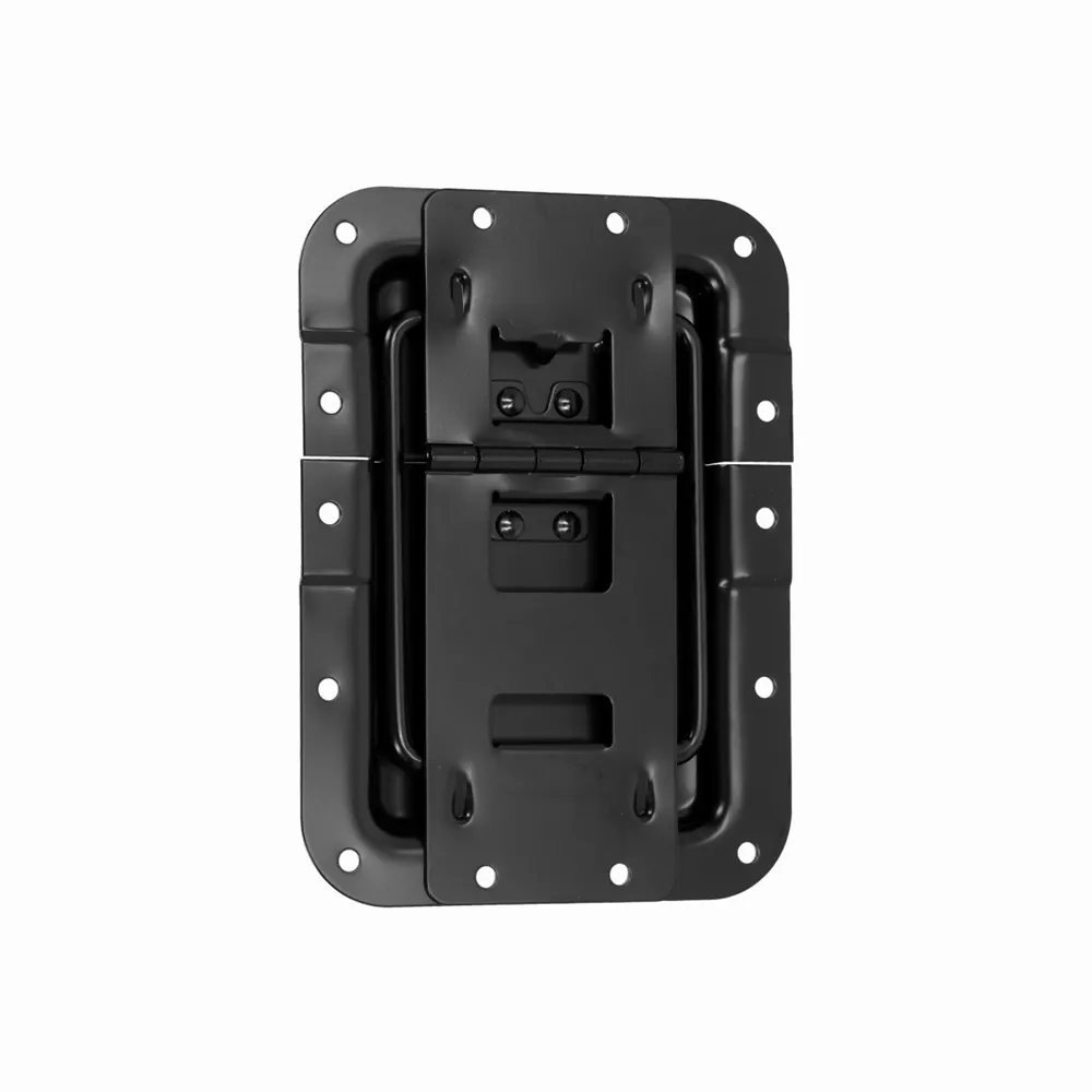 Adam Hall Hardware 270836 BLK - Deckelfeststellscharnier groß gestuft, schwarz
