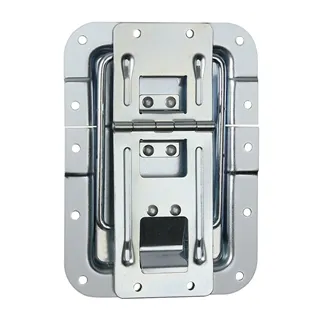 Adam Hall Hardware 270837 - Deckelfeststeller groß gekröpft mit Scharnier und Klick-Stop-Funktion