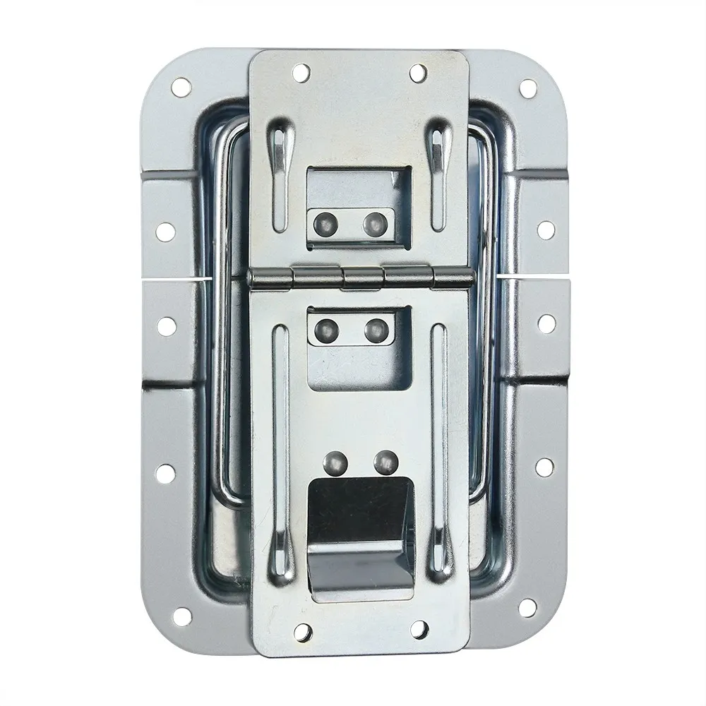 Adam Hall Hardware 270837 - Deckelfeststeller groß gekröpft mit Scharnier und Klick-Stop-Funktion