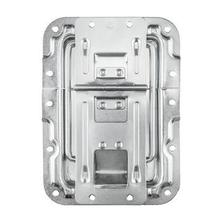 Adam Hall Hardware 270838 - Deckelfeststeller groß gekröpft mit Scharnier, Klick-Stop-Funktion und Nietschutz
