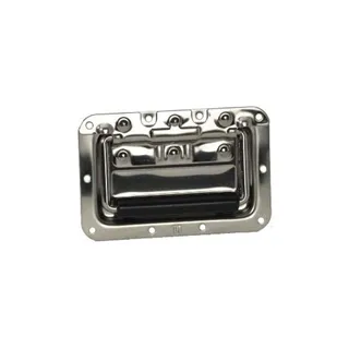 Adam Hall Hardware 34082 S - Klappgriff mittel gefedert in Einbauschale Edelstahl 8 mm tief