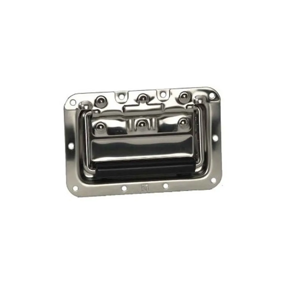 Adam Hall Hardware 34082 S - Klappgriff mittel gefedert in Einbauschale Edelstahl 8 mm tief