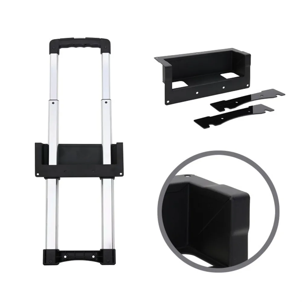 Adam Hall Hardware 3476031 - Versenkter Ausziehgriff 2 Auszüge, schwarze Schale gekröpft Länge 336 - 661 mm