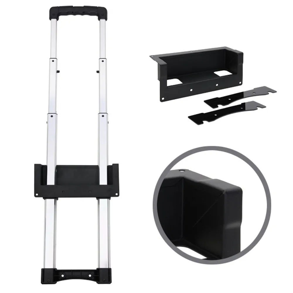 Adam Hall Hardware 3476041 - Versenkter Ausziehgriff 3 Auszüge, schwarze Schale gekröpft Länge 336 - 856 mm